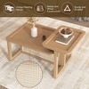LIVAREEmlen Modern 2 Piece Nesting Rattan Wood+ MDF Coffee Table Set in Natural - 4 of 4