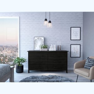 NicBex 6-Drawer Dresser with Black Metal Pulls Modern Rectangle Storage Chest, Spacious Drawers for Bedroom Organization - 1 of 4
