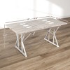 47"-63" Extendable Dining Table for 4-6, Farmhouse Expandable Kitchen Table with Heavy Duty Trestle Base - 3 of 4