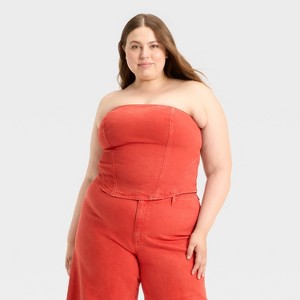 Women's Denim Corset Tube Top - Universal Thread™ - 1 of 3
