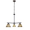 Chloe Lighting Kinsey Mission Tiffany-Style Blackish Bronze 3 Light Mini Chandelier 27" Wide - 3 of 4