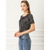 Allegra K Women's Ruffled Round Neck Raglan Sleeve Summer Polka Dots Blouse Top - 2 of 4