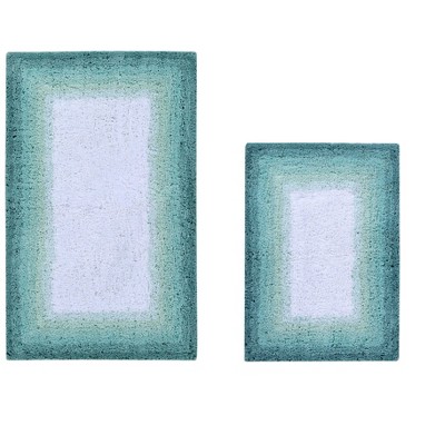Torrent Collection 2 Piece 100% Soft Cotton Tufted Weave Bath Rug Set, Ombre Pattern, Super Soft & Absorbent, Machine Washable Bathroom Mats