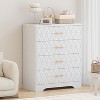 4 Drawer Wooden Dressers for Bedroom, Wood Chest of Drawers with Gold Handles for Closet, Modern Tall Dressers, Nightstand - 3 of 4