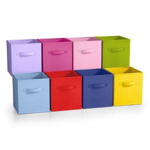 Sorbus 8 Pack 11 Inch Foldable Storage Cubes with Handles- for Organizing Home, Shelves, Nursery, Playroom, Closet and More - 1 of 4