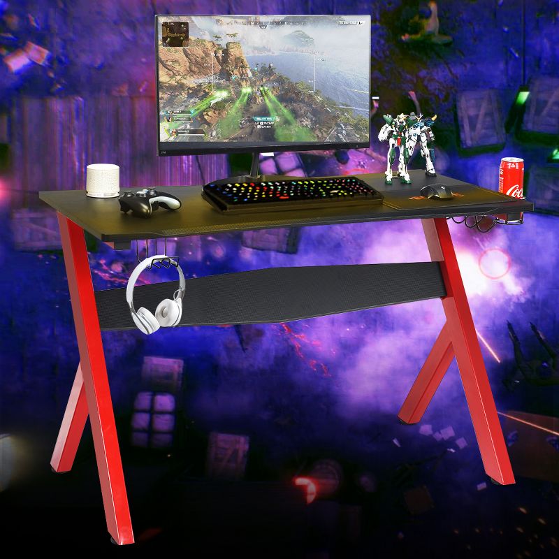 Costway Gaming Desk Computer Desk w/Controller Stand Cup Holder Headphone Hook Mouse Pad, 4 of 11