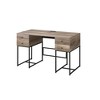Synthetic Wood Rustic Writing Desk with USB Port and 4 Storage Drawers - 3 of 4