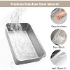 Large Stainless Steel Enclosed Cat Litter Box with Lid, Metal Kitty Litter Box with Flip Cover, Removable Top and Litter Scooper - 2 of 4