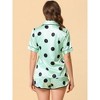 cheibear Women's Silky Satin Nightwear with Shorts Lounge Sleepwear Pajama Set - 3 of 4