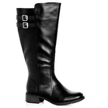 Women's Wide Fit Daphne Tall Boot - black | EVANS
