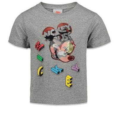 Disney Mickey Mouse Toddler Boys Graphic T-Shirt Grey 