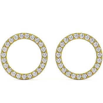 Pompeii3 1/4Ct Circle Diamond Earrings in White, Yellow, or Rose Gold Lab Created