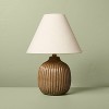 Ribbed Ceramic Table Lamp Brown/Oatmeal - Hearth & Hand™ with Magnolia: Farmhouse Accent, 40W Max, ETL Listed - 2 of 4