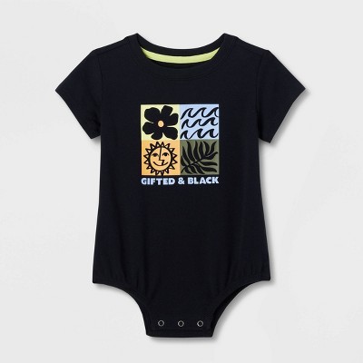 Image of Black History Month Baby Short Sleeve Bodysuit - Black 12 Months