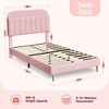 Kids Bed Frame,Twin Kids Bed Frame with Bookcase Headboard, Velvet Upholstered Platform Bed Frame with Under-Bed Drawer - 2 of 4