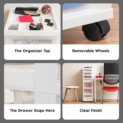 White and Clear 7-Drawer Rolling Plastic Storage Cart