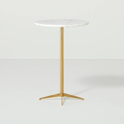 Marble Top Accent Side Table Brass/White - Hearth &#38; Hand&#8482; with Magnolia_3