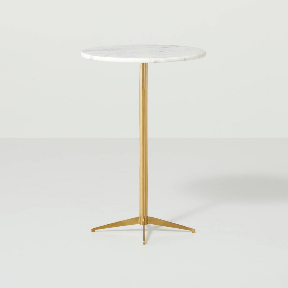 Marble Top Accent Table Brass/White - Hearth & Hand™ with Magnolia