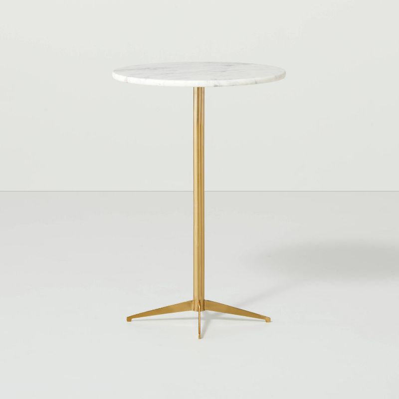 Marble Top Accent Side Table Brass/White - Hearth &#38; Hand&#8482; with Magnolia, 1 of 10