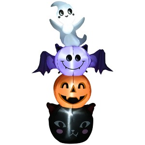 HOMCOM 6FT Halloween Inflatable Ghost Bat Pumpkin Black Cat Pole Halloween Decoration with LED Lights for Garden Indoor Outdoor - 1 of 4