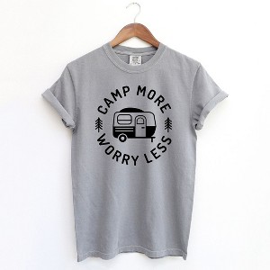 Simply Sage Market Women's Camp More Worry Less Camper Short Sleeve Garment Dyed Tee - 1 of 2