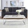 48" Coffee Table with Open Base, Chrome Sled Base, Modern Design for Living Room - 3 of 4