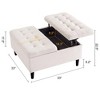 Large Square Ottoman with Lift Top, Upholstered Ottoman Coffee Table with Storage - 2 of 4