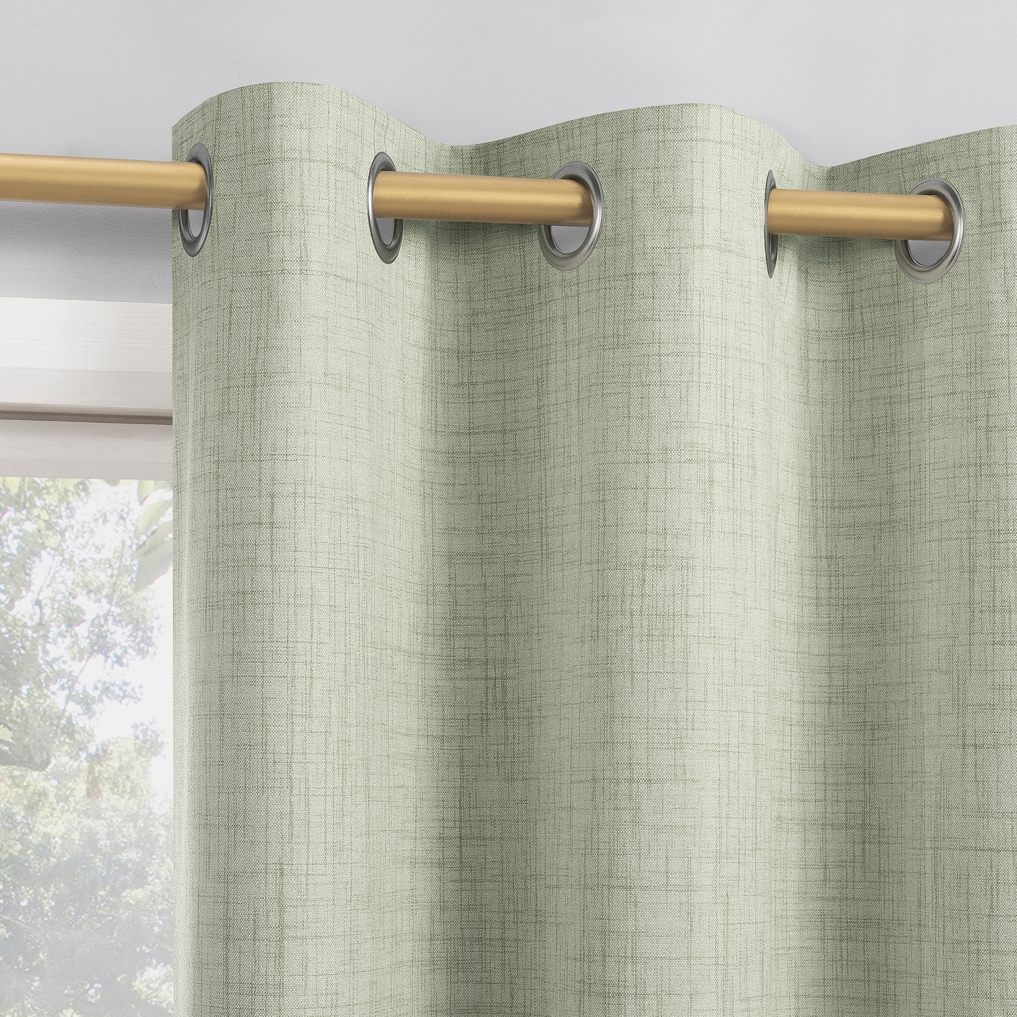 40"x63" Sun Zero Arlander Crosshatch Thermal Blackout Grommet Curtain Panel Sage Green: Modern Indoor Noise Reduction