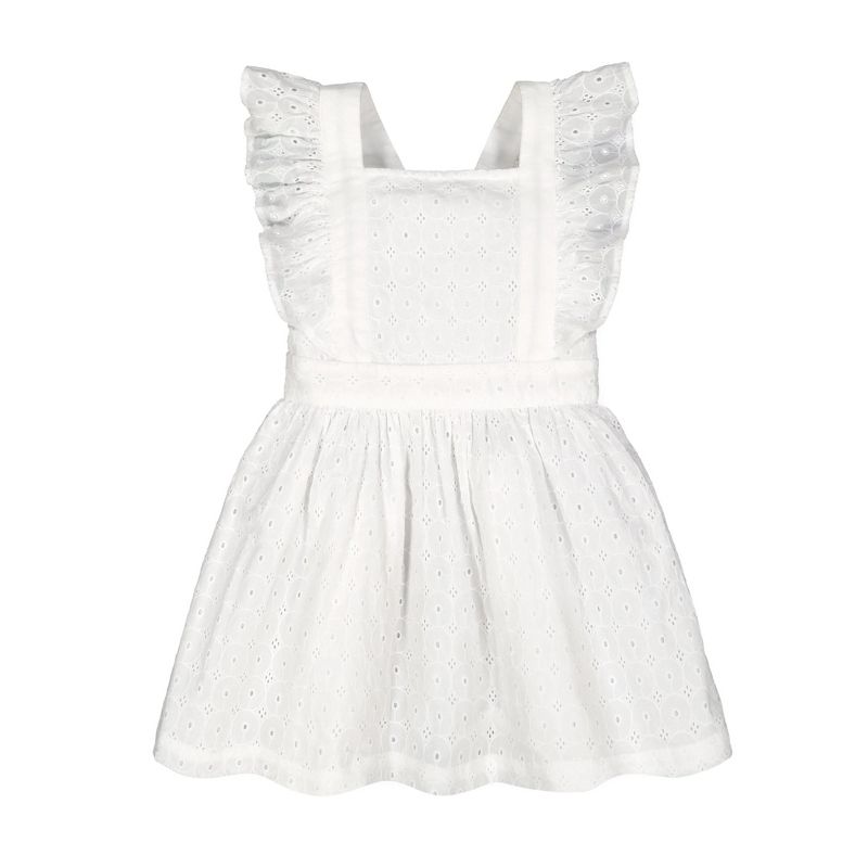 Hope & Henry Girls' Organic Cotton Ruffle Apron Dress, Toddler, 1 of 10