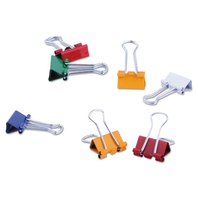 UNIVERSAL Small Binder Clips 3/8" Capacity 3/4" Wide Assorted Colors 40/Pack 31028, 2 of 7
