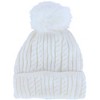 CTM Women's Knit Winter Beanie with Cuff and Synthetic Fur Pom - 4 of 4