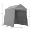 Outdoor Portable Storage Shelter Shed, Carport for Motorcycle, Waterproof and UV Resistant, Anti-Snow, Portable Garage Kit Tent, Gray - 3 of 4