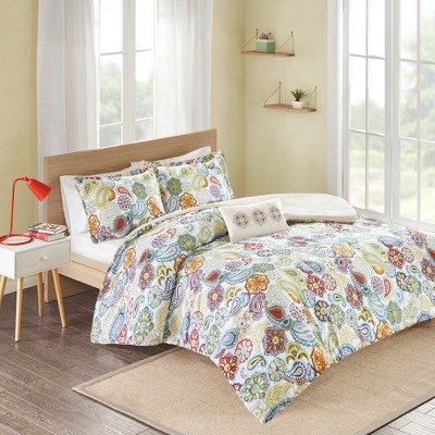 White/Blue/Green Tula Duvet Cover Set Twin/Twin XL 3pc