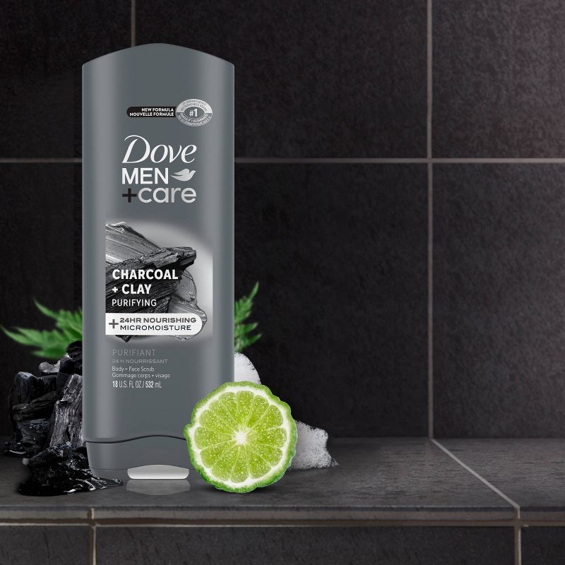 Dove Men+Care Elements Charcoal + Clay Micro Moisture Purify + Refresh Body Wash - 18 fl oz, 6 of 8