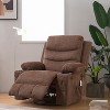 360 Swivel Rocker Chair Small Rocking Recliner, Upholstered Fabric Glider Nursery Chair with Side Pockets with Cup Holder, Massage and Heat Recliner - 3 of 4