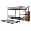 CAVINAS Twin Bunk Beds for Kids, Metal Twin Bed Frame with Drawer and Lateral Storage Ladder and Wardrobe for Bedroom, Living Room - 4 of 4