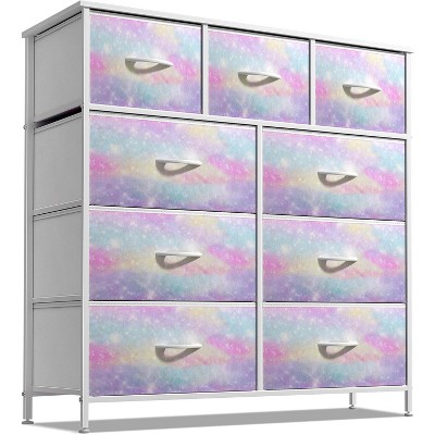 Sorbus Dresser with 9 Drawers - Furniture Storage Chest Tower Unit for Bedroom, Closet, etc - Steel Frame, Wood Top, Fabric Bins
