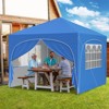 Gymax 10 X 10 FT Pop up Canopy Tent w/ Wheeled Bag Portable Foldable Outdoor Beach Sun Shelter Commercial Patio Party Event Tent Blue - 2 of 4
