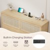 Brafabhome Rattan Queen Beds with Charging Station Headboard, Farmhouse Bed Frames With 10 Storage Drawers for Bedroom, No Box Spring Needed | Beige - 4 of 4