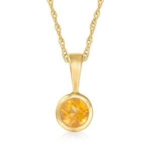 Pure Collection by Ross-Simons 0.21 Carat Citrine Pendant Necklace in 14kt Yellow Gold - 1 of 4
