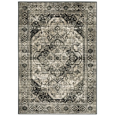 Oriental Weavers Georgia 429G0 Grey/ Black Indoor Area Rug - 3'10" x 5'5"