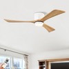 YUHAO 52 Inch Flush Mount  Quiet 6 Speed DC Motor Ceiling Fan with Light, 3 Walnut Wood Blades - 2 of 4