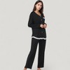 Anna-Kaci Lounge Women's Lace Trim Button Down Long Sleeve Top and Lounge Pants Two Piece Pajama Set - 2 of 4