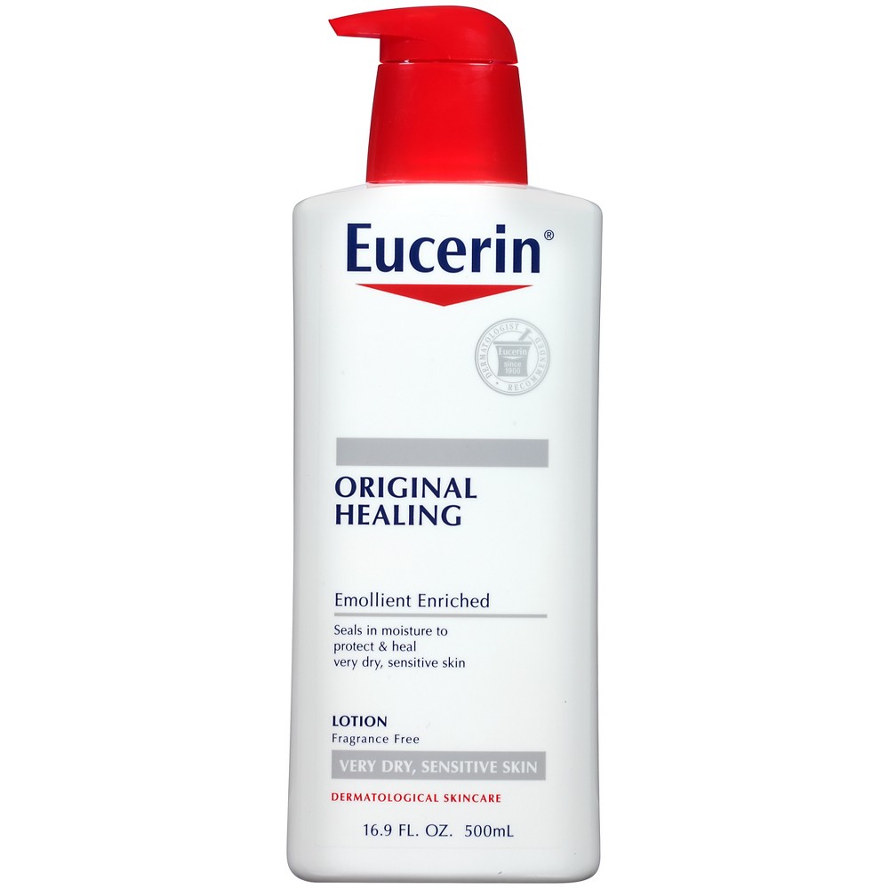UPC 072140110208 Eucerin Original Healing Body Lotion Fragrance Free 16.9 fl oz Bottle