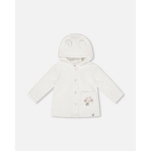 Deux par Deux Girl Quilted Jacket with Hood Snow White - 1 of 3