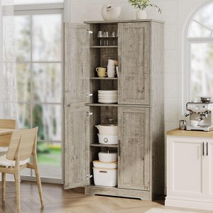 70" Tall Kitchen Pantry Cabinets with 2 Doors and 3 Adjustable Shelves, Freestanding Modern Storage Cabinet for Dining Room, Living Room - 1 of 4