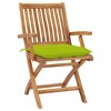 vidaXL Patio Chairs 2 pcs with Bright Green Cushions Solid Teak Wood - 2 of 4