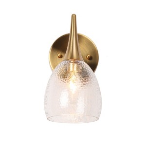 LNC Cymerlarity 5-in 1-Lights Polished Gold   with Textured Glass Bell Modern/Contemporary Wall Lights - 1 of 4