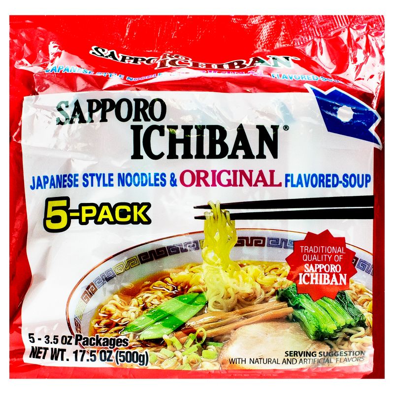 Sapporo Ichiban Original Ramen Noodle Soup - 17.5oz/5ct, 1 of 5