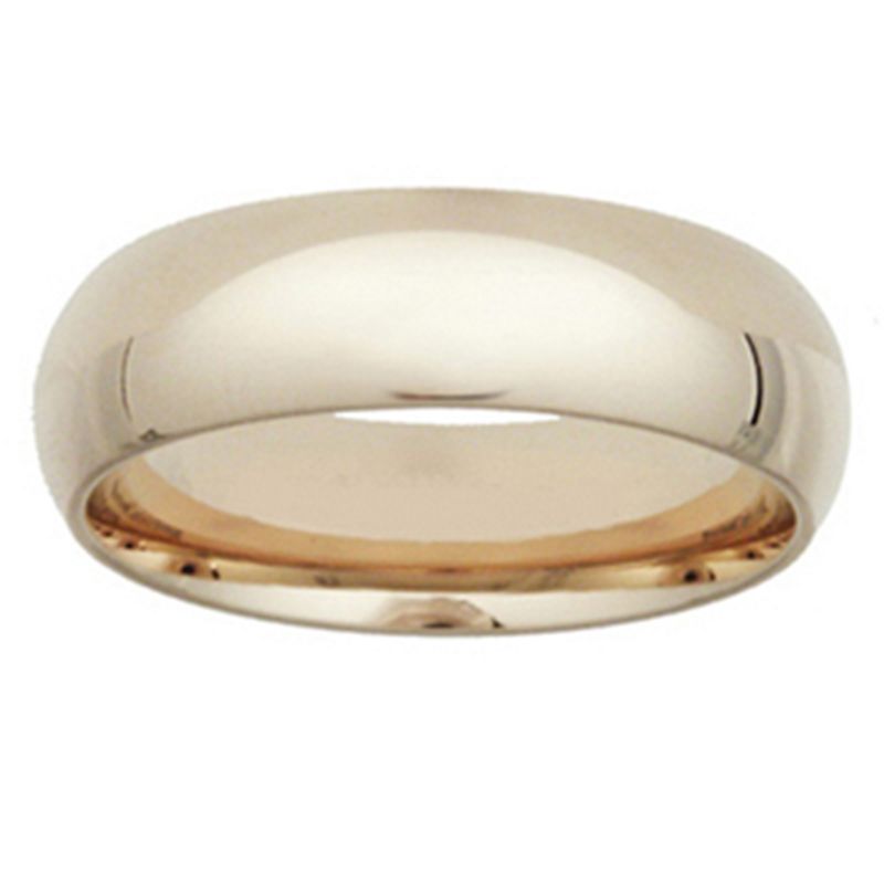 Pompeii3 14K Yellow Gold 7mm Comfort Fit Wedding Band Ring Mens, 2 of 5